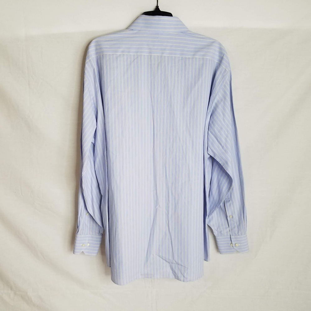 Tommy Bahama Mens Blue Beige Striped Button Front L/S Shirt SZ 17.5 34-35 N426 - Picture 5 of 6